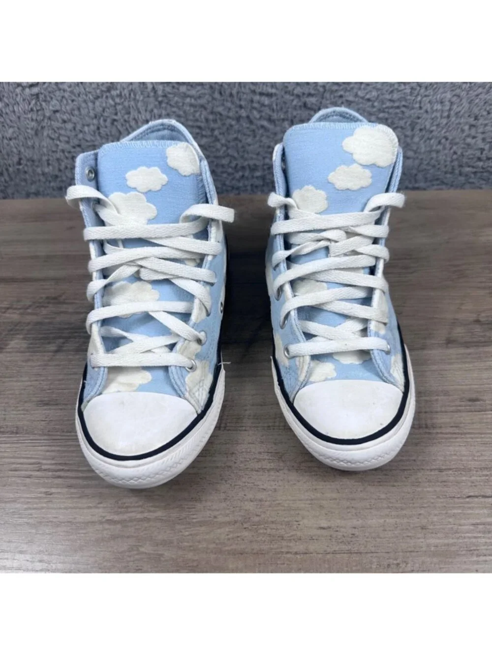 Converse All Star Youth High-Top Sneakers Cloud Print Blue White Size 3 US